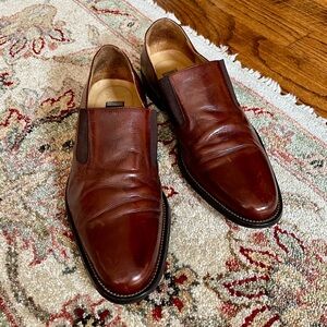 Johnston & Murphy Leather Slip On Dress or Casual Shoes, Brown, 12M